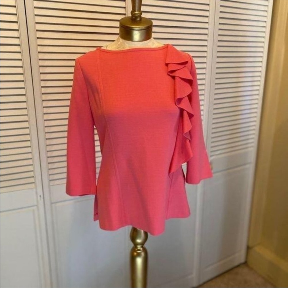 St John Coral Elegant Ruffle Top 10